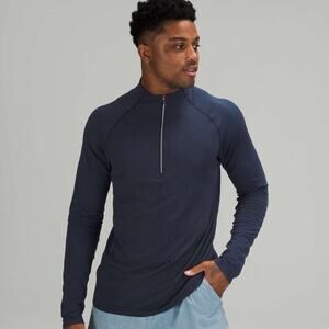 Lululemon Metal Vent Tech Half-Zip Size Large True Navy Mineral Blue Run Gym